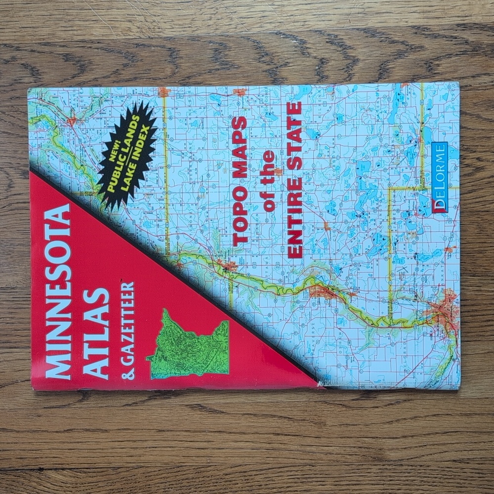 Minnesota Atlas & Gazetteer Topo Maps Of The Entire State DeLorme Map Book 1994